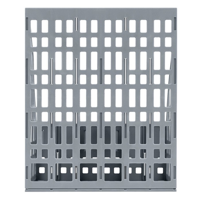 Лоток для бумаг "Стамм", cборный, вертикальный, 2 отделения, серый