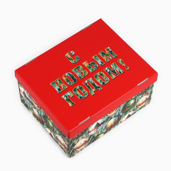 Коробка подарочная новогодняя складная «Ёлочные шары», 31.2 х 25.6 х 16.1 см, Новый год Коробка подарочная новогодняя складная «Ёлочные шары», 31.2 х 25.6 х 16.1 см, Новый год