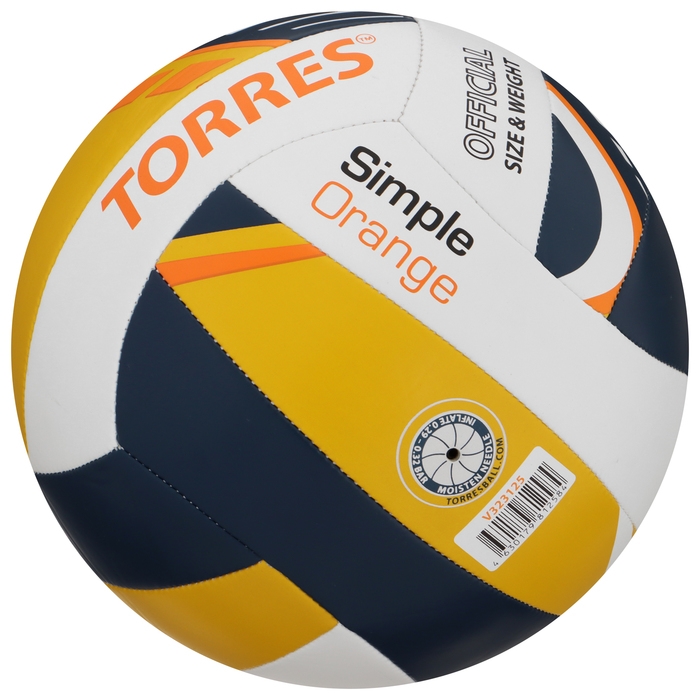 Волейбольный мяч TORRES Simple Orange, V323125, клееный, 18 панелей, р. 5, TPU Волейбольный мяч TORRES Simple Orange, V323125, клееный, 18 панелей, р. 5, TPU