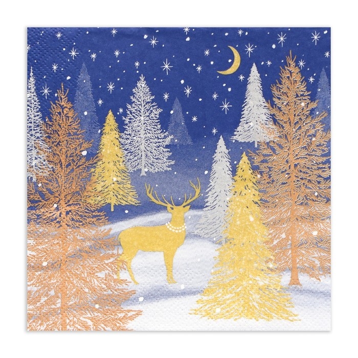 Новогодние салфетки бумажные Home Collection «Золотой олень в зимнем лесу», 3 слоя, 33х33 см, 20 шт Новогодние салфетки бумажные Home Collection «Золотой олень в зимнем лесу», 3 слоя, 33х33 см, 20 шт