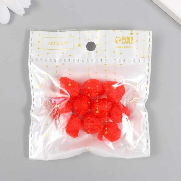 Декор для творчества PVC Декор для творчества PVC "Ягода клубника" набор 10 шт 1,6х1,6х1,9 см