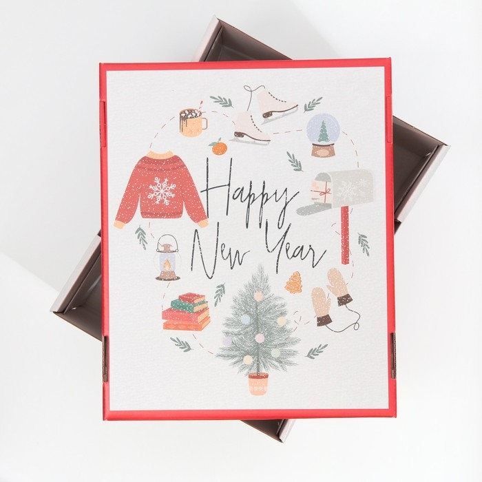 Коробка подарочная новогодняя складная «Хюгге», 31,2 х 25,6 х 16,1 см, Новый год Коробка подарочная новогодняя складная «Хюгге», 31,2 х 25,6 х 16,1 см, Новый год