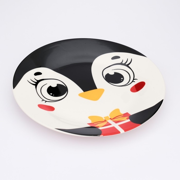 Новый год. Тарелка керамическая «Пингвинчик», 20 см Новый год. Тарелка керамическая «Пингвинчик», 20 см