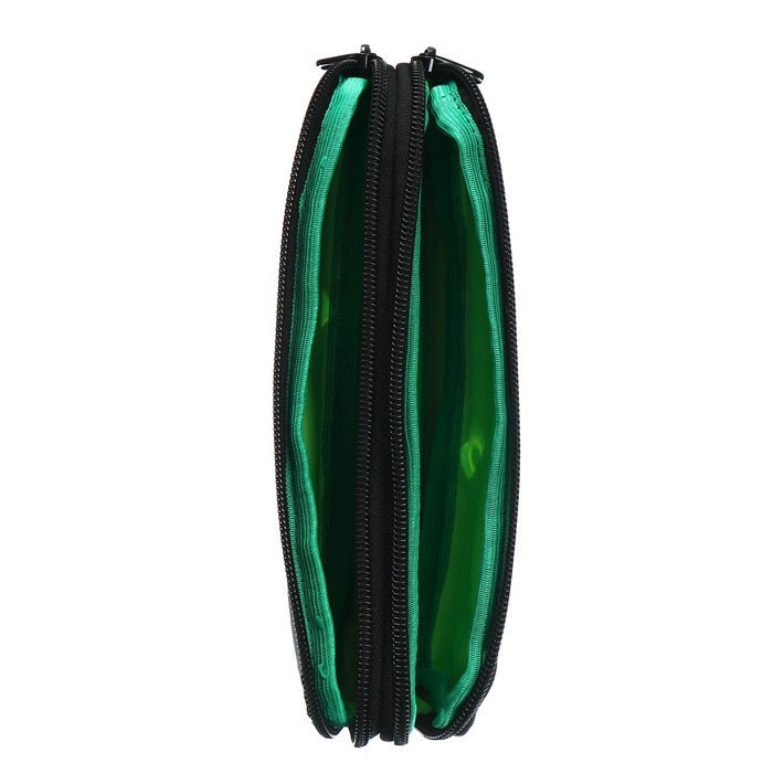 Пенал мягкий, 2 отделения, объёмный, 90 х 220 х 40 мм, Stavia Пенал мягкий, 2 отделения, объёмный, 90 х 220 х 40 мм, Stavia "Кибер" чёрный/зелёный 86210