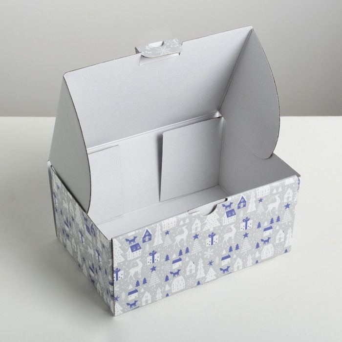 Коробка подарочная новогодняя складная «Новогодняя», 22 х 15 х 10 см, Новый год Коробка подарочная новогодняя складная «Новогодняя», 22 х 15 х 10 см, Новый год