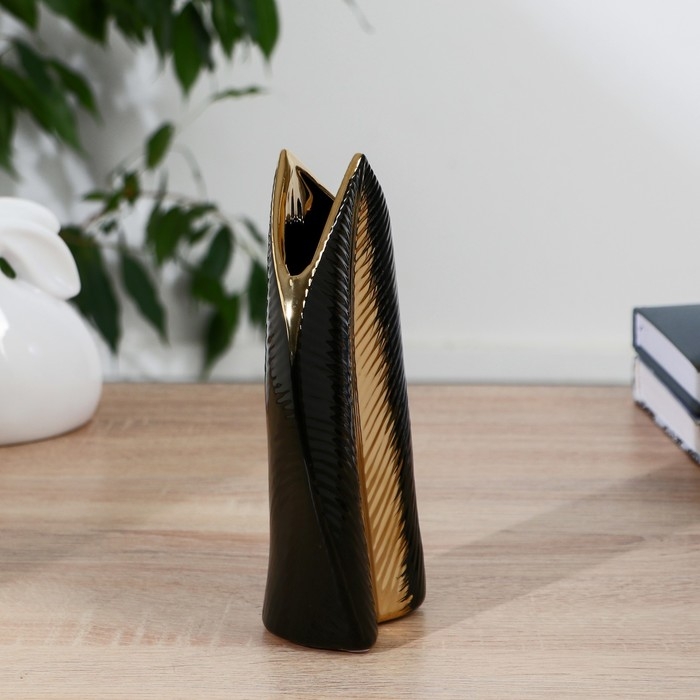 Ваза керамика настольная Ваза керамика настольная "Кэнди" 20 см, чёрный