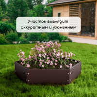 Клумба оцинкованная, d = 100 см, h = 15 см, коричневая, Greengo