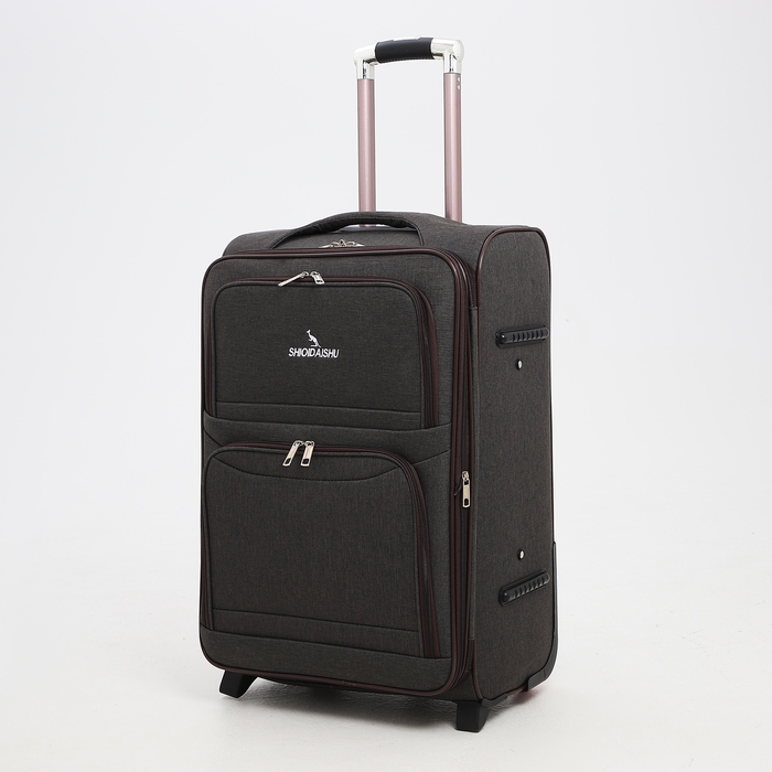 Чемодан средний 52 л (M), отдел на молнии, кодовый замок, с расширением, цвет коричневый Чемодан средний 52 л (M), отдел на молнии, кодовый замок, с расширением, цвет коричневый