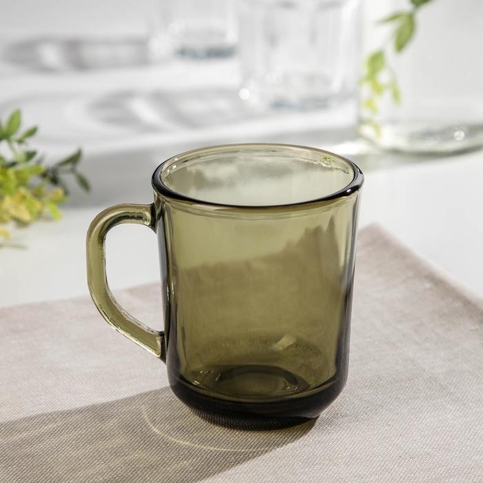 Кружка стеклянная Ogni Giorno, 250 мл, цвет коричневый Кружка стеклянная Ogni Giorno, 250 мл, цвет коричневый