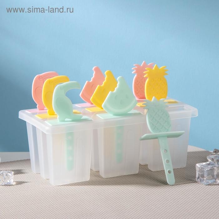 Форма для мороженого «Фрукты», 17,5×9×11 см, 9 ячеек, цвет прозрачный Форма для мороженого «Фрукты», 17,5×9×11 см, 9 ячеек, цвет прозрачный