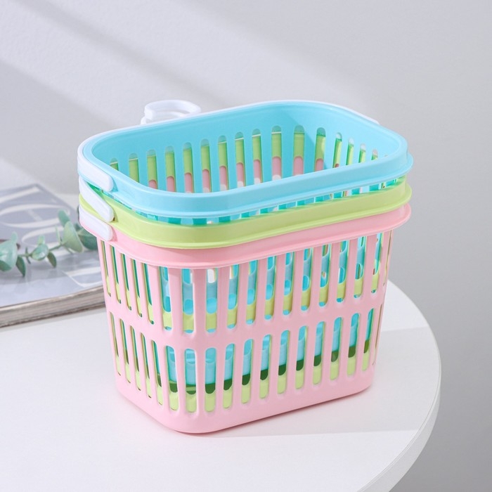 Корзина для хранения с крючком, пластик, 18×13×12 см, цвет МИКС Корзина для хранения с крючком, пластик, 18×13×12 см, цвет МИКС