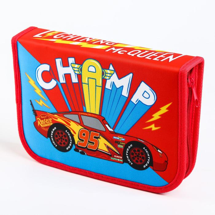 Пенал каркасный, 1 секция, 140х210х40 мм, откидной карман, тканевый, Тачки Пенал каркасный, 1 секция, 140х210х40 мм, откидной карман, тканевый, Тачки