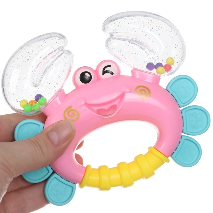 Погремушка «Крабик», цвет МИКС, Крошка Я, 12 см Погремушка «Крабик», цвет МИКС, Крошка Я, 12 см