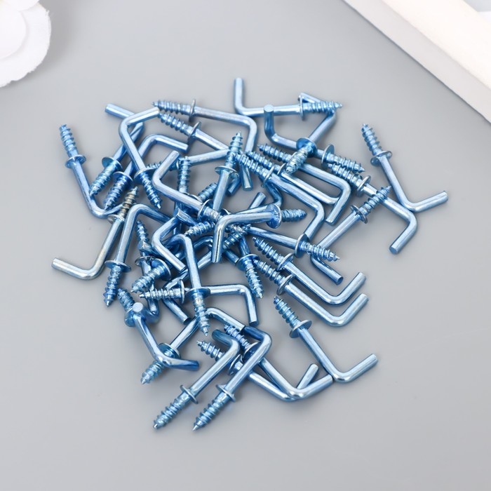 Крючок металл (набор 40 шт) серебро 2,5х0,5 см, МИКС Крючок металл (набор 40 шт) серебро 2,5х0,5 см, МИКС