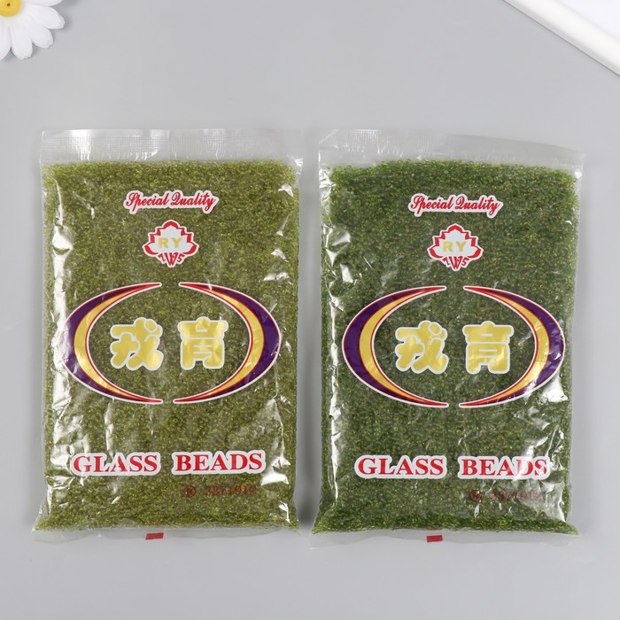 Бисер стекло 12/0  Бисер стекло 12/0 "Салат" прозрачный 450 гр МИКС