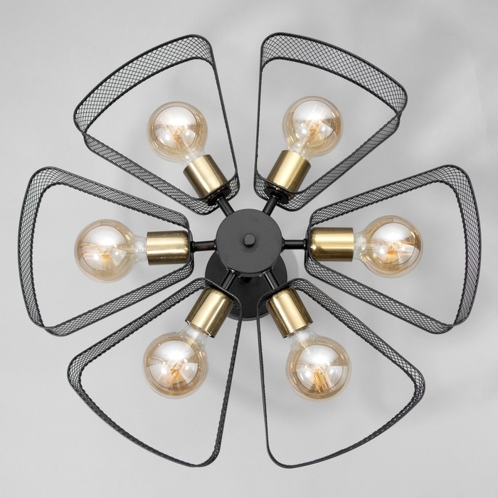 Люстра Люстра "Агава" 6хЕ27 40Вт черный 56х56х23см BayerLux