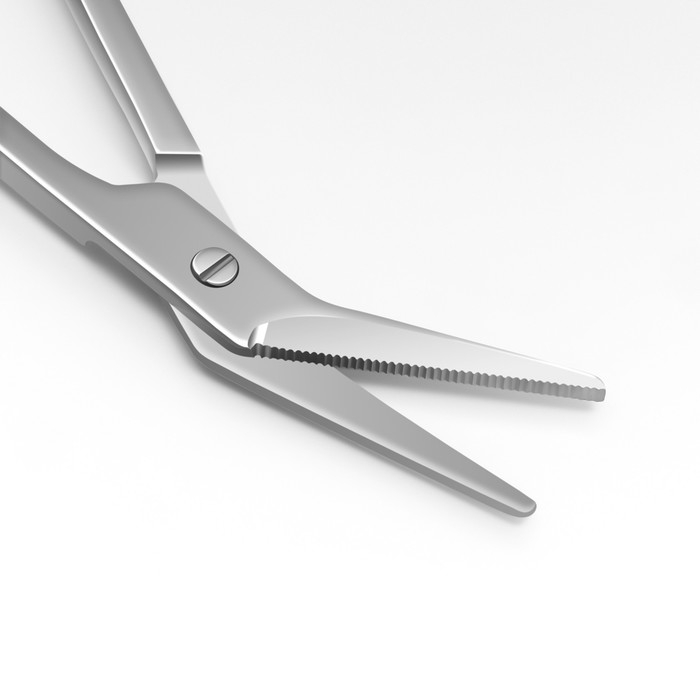 Ножницы педикюрные, фигурные, загнутые, 21 см, цвет синий Ножницы педикюрные, фигурные, загнутые, 21 см, цвет синий