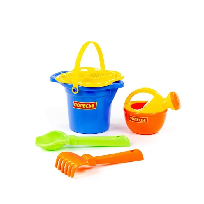 Песочный набор: ведро, ситечко-цветок, совок, грабельки, лейка, цвета МИКС Песочный набор: ведро, ситечко-цветок, совок, грабельки, лейка, цвета МИКС