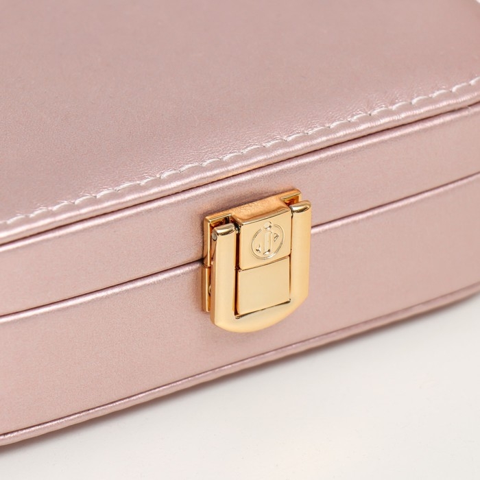 Шкатулка кожзам для украшений  Шкатулка кожзам для украшений "Эмори" розовый неон 15х10х4,5 см