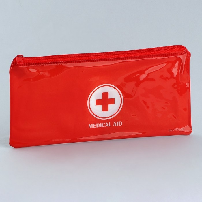 Аптечка дорожная плоская  Аптечка дорожная плоская "MEDICAL AID", 20,5*9,5 см,