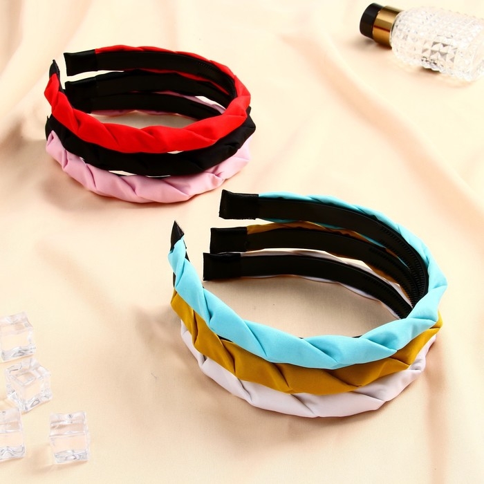 Ободок для волос "Амалия" глянец, 2 см, микс