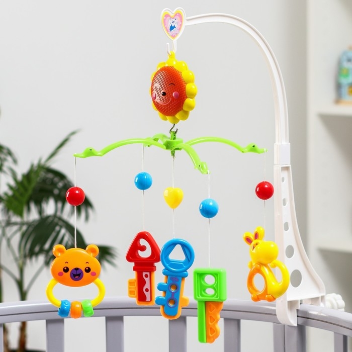 Мобиль музыкальный на кроватку «Яркое настроение. Ключики», заводной Мобиль музыкальный на кроватку «Яркое настроение. Ключики», заводной