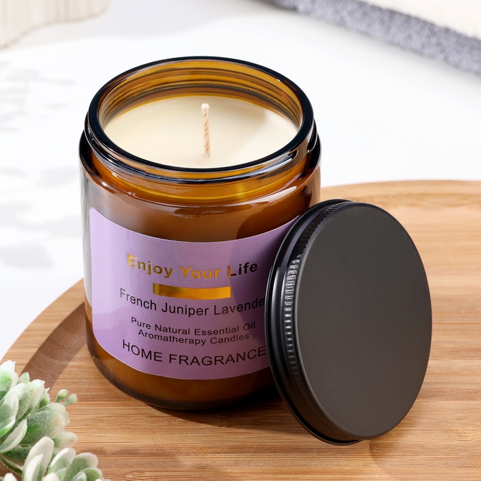 Свеча ароматическая в банке  Свеча ароматическая в банке "Лаванда", 7х9 см