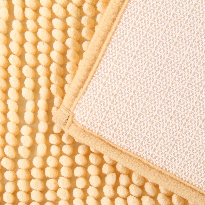 Набор ковриков для ванной и туалета Доляна «Букли», 2 шт, 40×50, 50×80 см цвет бежевый