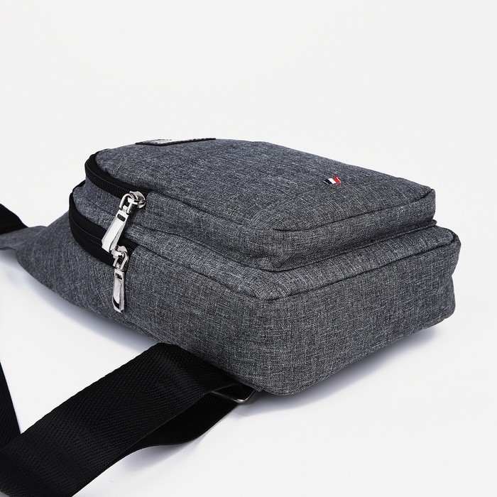 Сумка-слинг мужская из текстиля, цвет серый Сумка-слинг мужская из текстиля, цвет серый