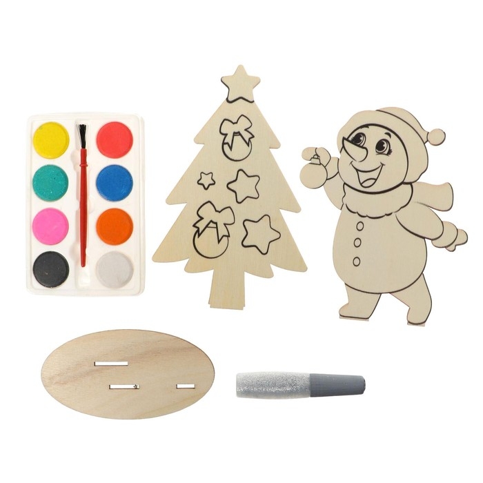 Набор для творчества «Роспись по дереву. Снеговик с ёлочкой» Набор для творчества «Роспись по дереву. Снеговик с ёлочкой»