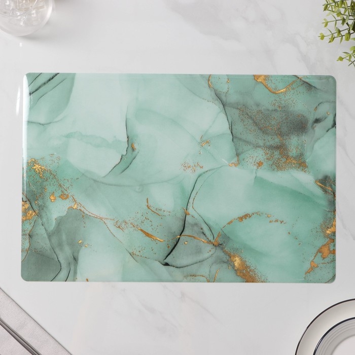 Салфетки сервировочные на стол Доляна «Мрамор», 4 шт, 30×45 см, цвет бирюзовый Салфетки сервировочные на стол Доляна «Мрамор», 4 шт, 30×45 см, цвет бирюзовый