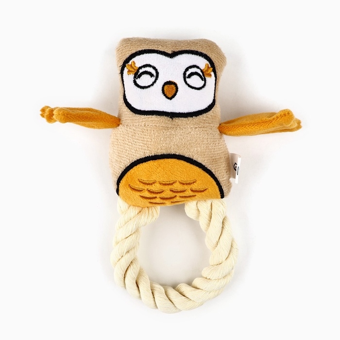 Игрушка для собак с канатом «Сова», 20 х 15 см, бежевый Игрушка для собак с канатом «Сова», 20 х 15 см, бежевый