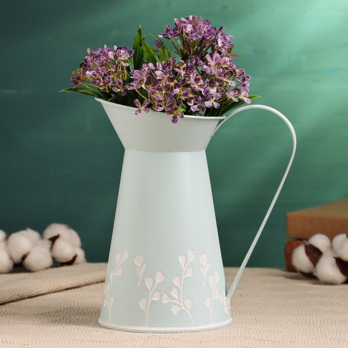 Кашпо  Кашпо "Кувшин Ландыши" голубой, 12х16х20см