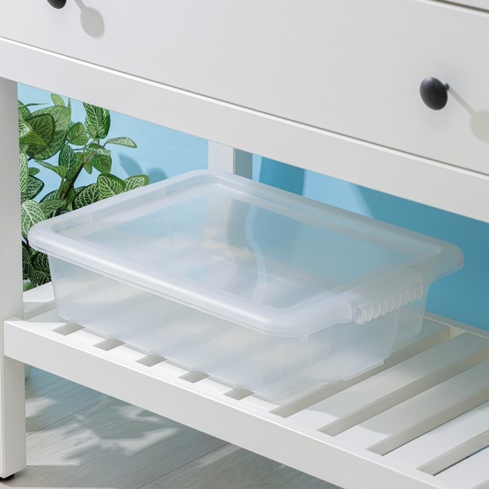 Контейнер для хранения с крышкой Porter, 8 л, 43×31,5×11 см, цвет прозрачный Контейнер для хранения с крышкой Porter, 8 л, 43×31,5×11 см, цвет прозрачный