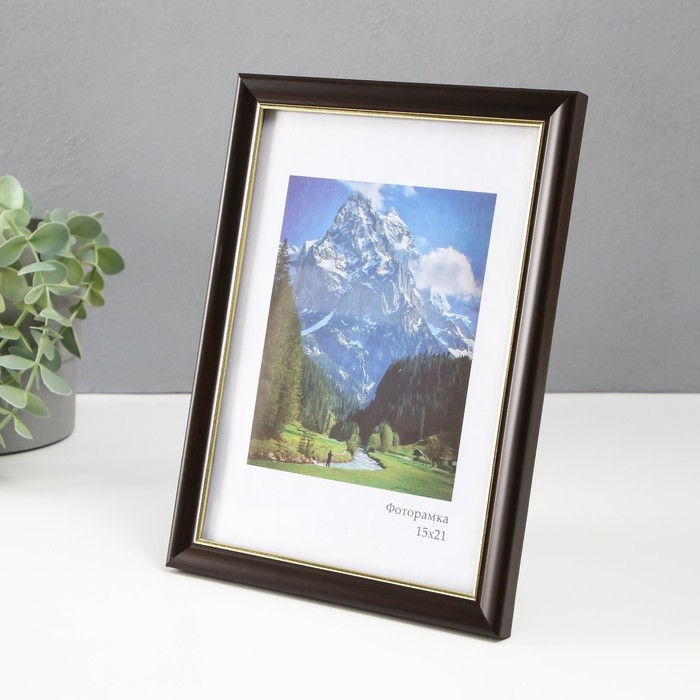 Фоторамка пластик Фоторамка пластик "Офис 8" 15х21 см, венге