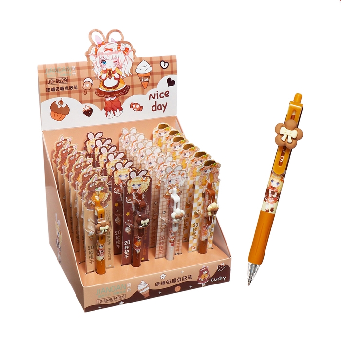 Клей пва 0.9 мл, в форме автоматической ручки, 1мм, для точечного нанесения клея, Клей пва 0.9 мл, в форме автоматической ручки, 1мм, для точечного нанесения клея, "Аниме" МИКС