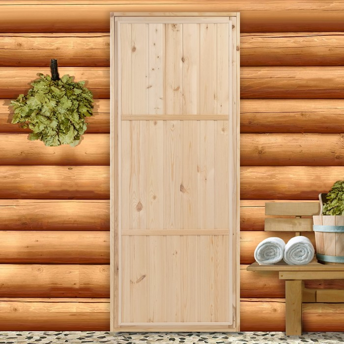 Дверь для бани и сауны ХВОЯ 170х70 см Дверь для бани и сауны ХВОЯ 170х70 см