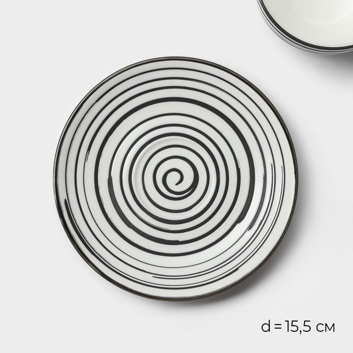 Чайная пара фарфоровая Magistro Hypnose, кружка 230 мл, блюдце 15,5 см Чайная пара фарфоровая Magistro Hypnose, кружка 230 мл, блюдце 15,5 см