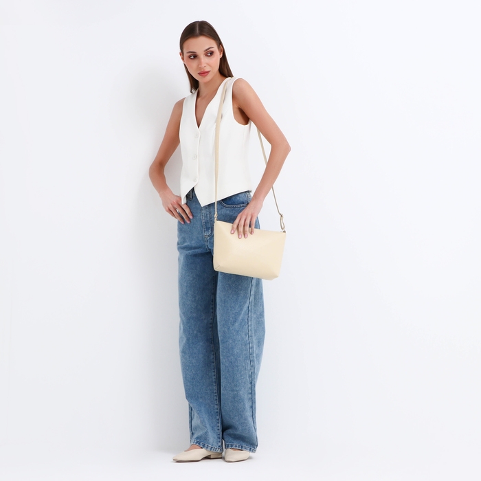 Кросс-боди на молнии, цвет бежевый Кросс-боди на молнии, цвет бежевый