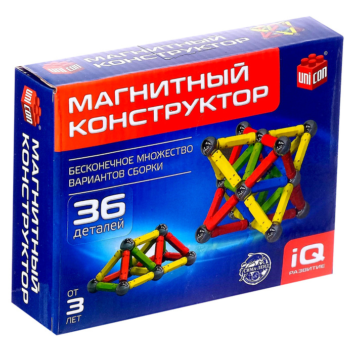 Магнитный конструктор, 36 деталей Магнитный конструктор, 36 деталей
