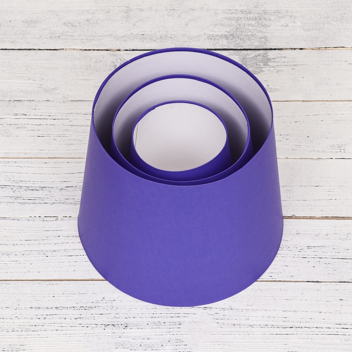 Набор коробок 3 в 1 Обратный конус  Набор коробок 3 в 1 Обратный конус "Фиалка",фиолетовый без крышек 20*19,5*24-10,5*15*14,5