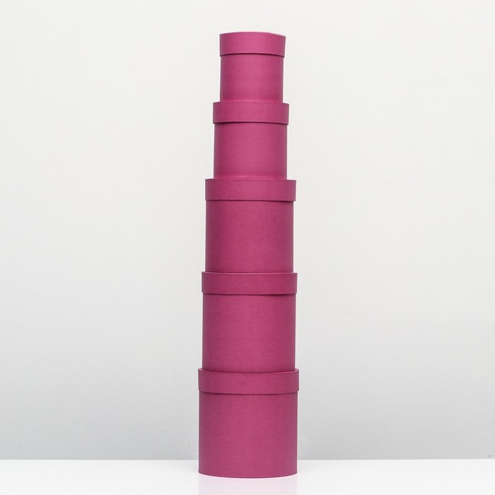 Набор шляпных коробок 5 в 1 Набор шляпных коробок 5 в 1 "Фуксия", 20 × 20 × 20‒13,5 × 13,5 × 13,5 см