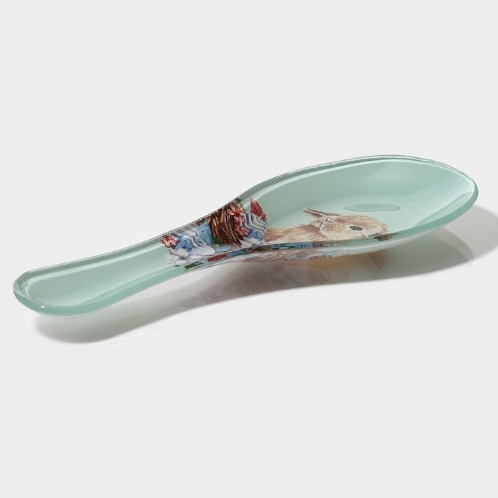 Подставка стеклянная под ложку Доляна «Кролик», 23,5×8,3×1,5 см Подставка стеклянная под ложку Доляна «Кролик», 23,5×8,3×1,5 см