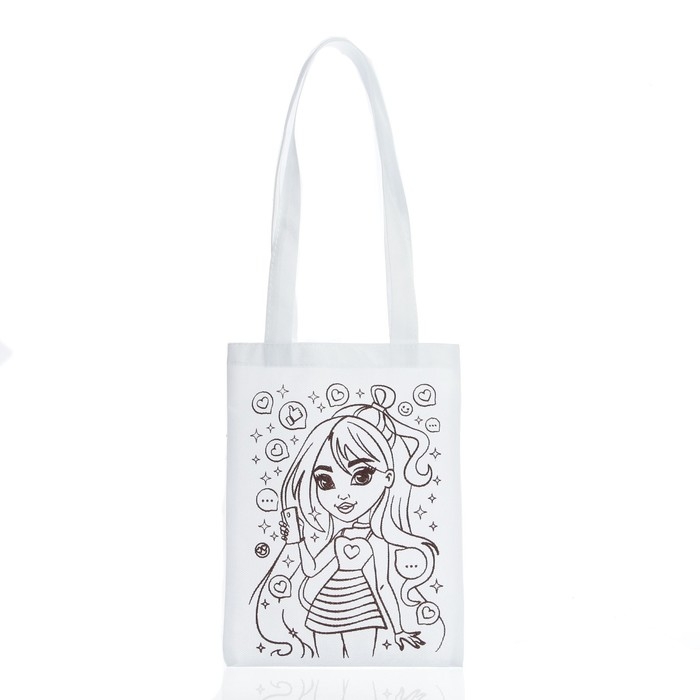 Сумка-Шоппер, раскраска «Модница» 20 × 27 см Сумка-Шоппер, раскраска «Модница» 20 × 27 см