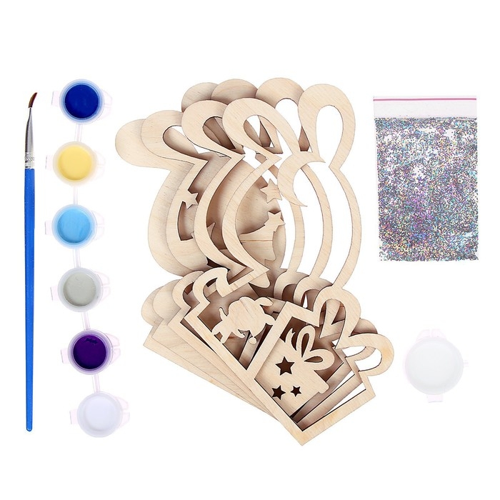 Роспись по дереву «Зайка», новогодний набор для творчества Роспись по дереву «Зайка», новогодний набор для творчества