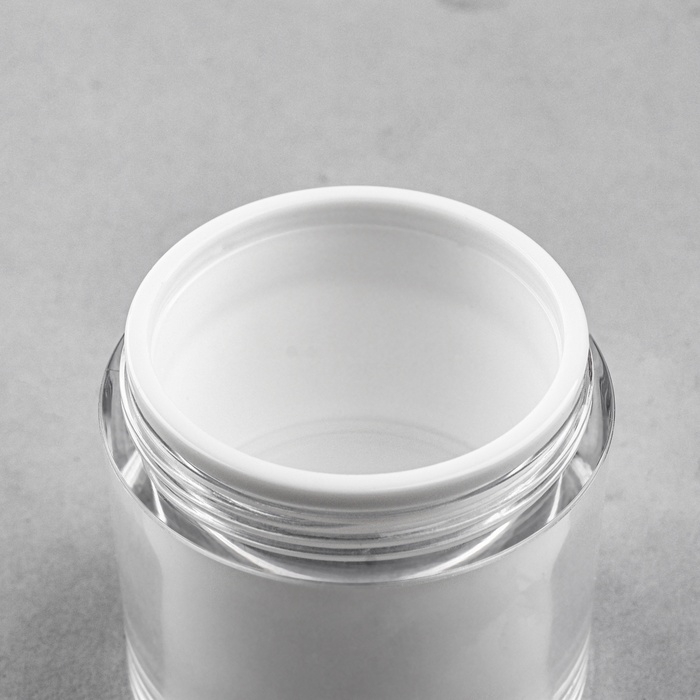 Бутылочка для хранения, с дозатором, 30 мл, цвет белый/серебристый Бутылочка для хранения, с дозатором, 30 мл, цвет белый/серебристый