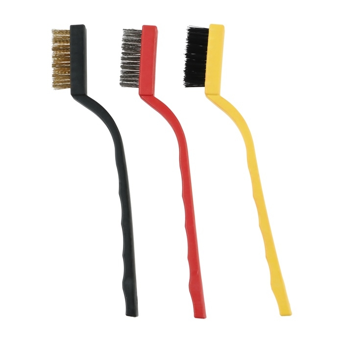 Щётка для чистки автомобиля, 17 см, металлическая щетина, микс, набор 3 шт Щётка для чистки автомобиля, 17 см, металлическая щетина, микс, набор 3 шт