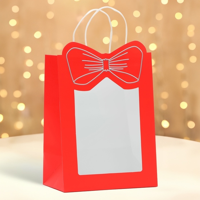 Пакет подарочный новогодний с оком Пакет подарочный новогодний с оком "Бант", 19 х 26 х 13 см.
