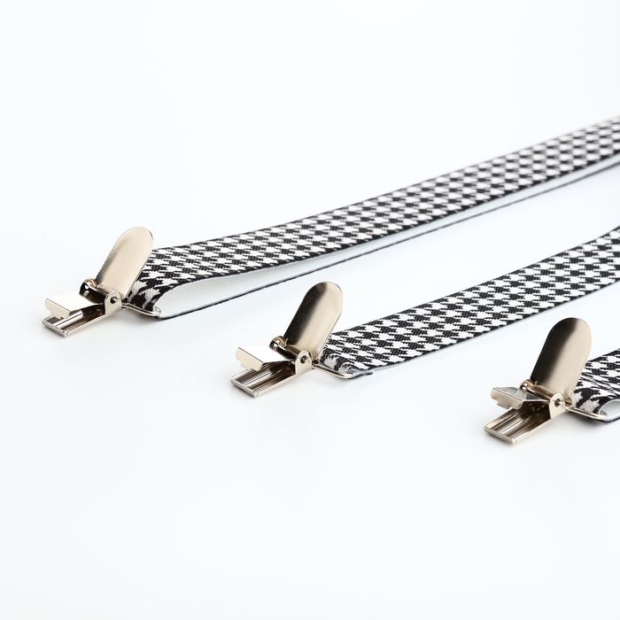 Подтяжки взрослые, ширина 2,5 см, цвет чёрный/белый Подтяжки взрослые, ширина 2,5 см, цвет чёрный/белый