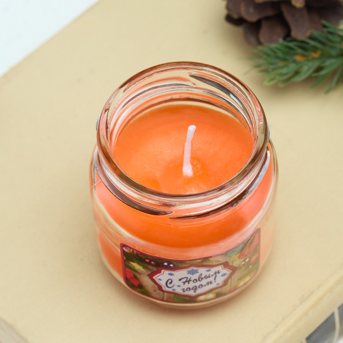 Ароматическая свеча в банке  Ароматическая свеча в банке "Мандарин", 6,4х6 см